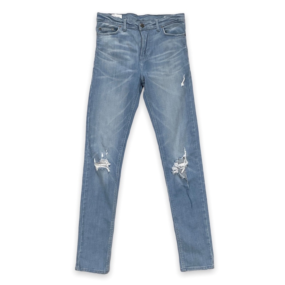 Outland Jeans Men Size 31x32 Blue Slim Distressed Ripped Knees 'Dusty' NWOT